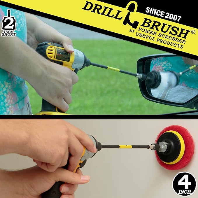 Drill Brush - Bathroom - Power Scouring Pads - Shower Cleaner - Scrub Brush - Shower Doors - Bathroom Sink - Tub - Bath Mat - Baseboard - Vinyl Flooring - Mineral Deposits - Hard Water Stain Remover