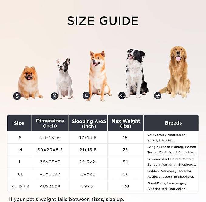 Bedsure Orthopedic Dog Bed for Small Dogs, Waterproof Memory Foam Small Pet Beds with Sides, Non-Slip Bottom and Egg-Crate Foam Medium Dog Couch Sofa with Washable Removable Corduroy Cover, Cream