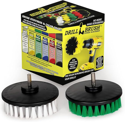 Drill Brush - Kitchen Tools - Grout Cleaner - Large Spin Brush Kit - Clean Stove, Oven Rack, Sink, Tile, Counter, Cabinets, Floors - Glass Cleaner - Upholstery, Leather, Fabric, Vinyl - Carpet Cleaner