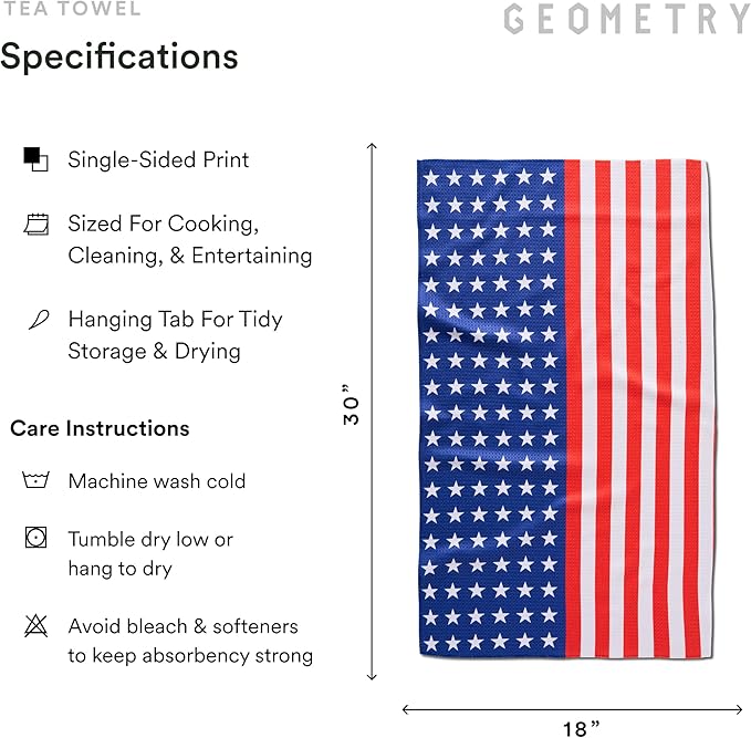 Kitchen Towels - Quick Dry, Absorbent Microfiber Dish Towels for 4th of July, Memorial Day, Veterans Day, and Holiday Decor - Red, White, and Blue- Star Spangled