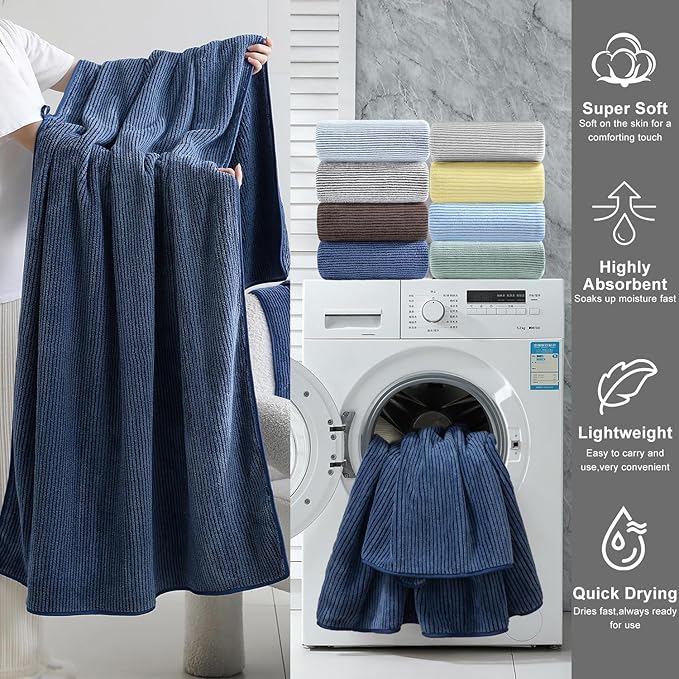 Jessy Home 2 Pack Navy Hand Towel Set 16x31,Ultra Soft Microfiber Towel for Bathroom Highly Absorbent & Quick Dry Hand Face Towel,Multi-Purpose Luxury Premium Towel for Kitchen,Hotel,Shower,Spa,Gym