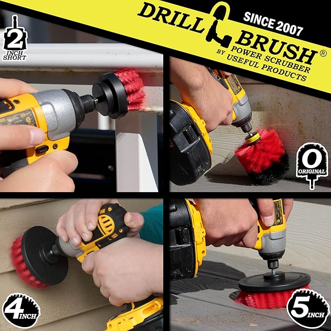 Outdoor Cleaning Supplies - Bird Bath Brush - Garden Statues Cleaning Kit - Outdoor Water Fountain Cleaning Brush - Headstone Restoration Brush Kit - Outdoor Granite Cleaner - Concrete Cleaning Brush
