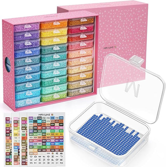 30pcs Diamond Tray Organizer - Diamond Painting Storage Trays with Lids, Stackable Diamond Sorting Tray Diamond Art Accessories for 5D DIY Beads Storage & Line-Up