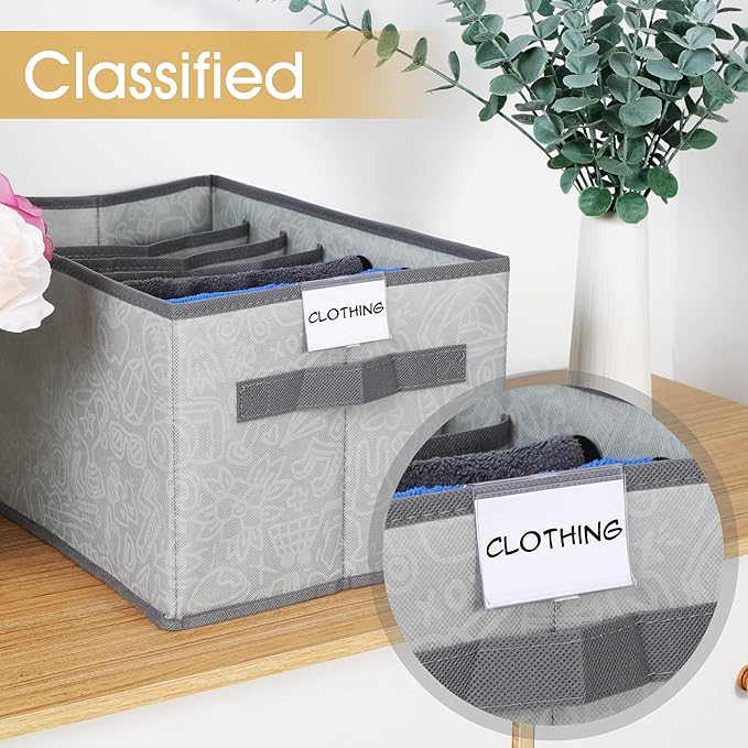 50pcs Labels for Storage Bins Plastic Label Clip, Basket Labels Clip On Wire Shelf Price Label Holder Merchandise Sign Display Holder, 50pcs Label Insert Included (3.54IN*1.57IN)