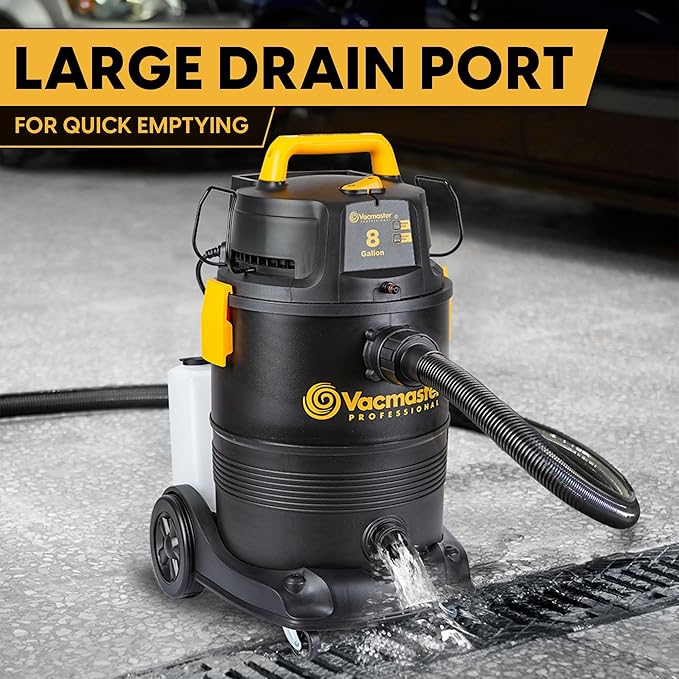 Vacmaster VK809PWR 0201 8 Gallon 5.5 Peak HP Wet/Dry/Upholstery Shampoo Vacuum Cleaner