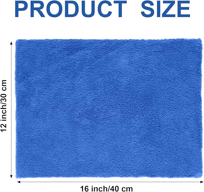 Shimeyao 30 Pcs 12 x 16 Inch Edgeless Microfiber Plush Towels for Cars Detailing Drying Wash Polishing Absorbent Cleaning Cloths, 500 GSM