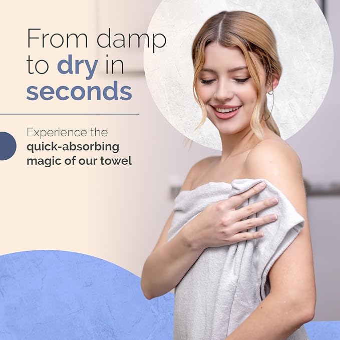 Sauna Blanket Insert Towel 3Pc Kit - Includes Soft & Absorbent Sauna Towel Sack with Microfiber Face Towel & Headband - Sauna Accessories for Infrared Sauna Blanket Simplified Cleanup - 70" x 30"