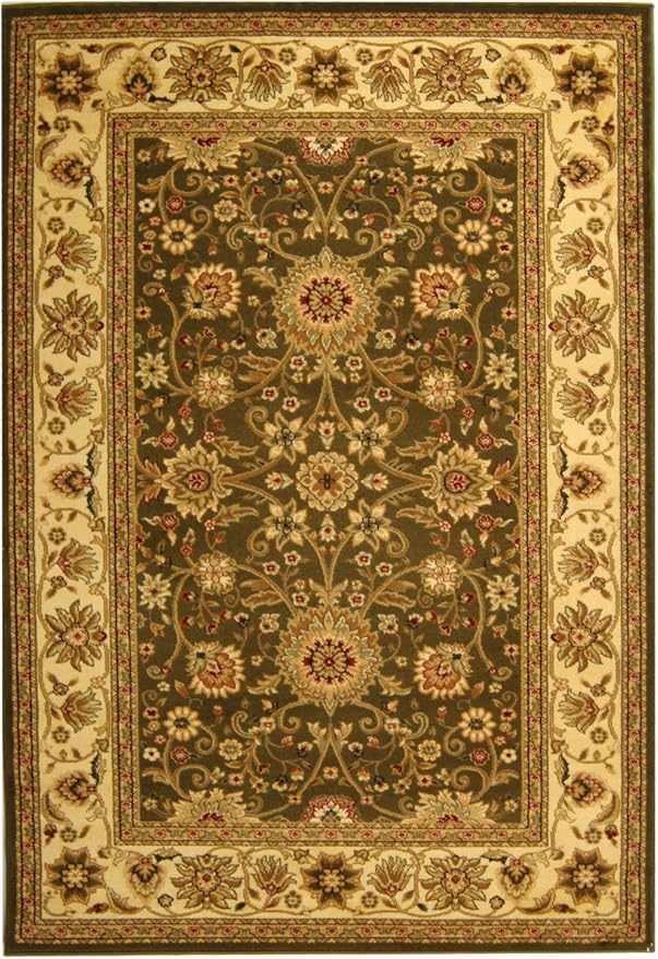 SAFAVIEH Lyndhurst Collection Accent Rug - 4' x 6', Sage & Ivory, Traditional Oriental Design, Non-Shedding & Easy Care, Ideal for High Traffic Areas in Entryway, Living Room, Bedroom (LNH212C)