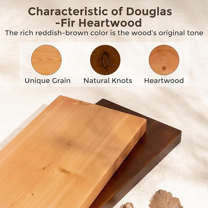 Floating Shelves for Wall, 55"Wx9.3"D USA-Sourced Douglas-Fir Solid Wood Rustic Wall Shelves with Heavy Duty Invisible Bracket, Nursery Book Storage Display Shelf for Bathroom, Set of 1, Walunt Finish