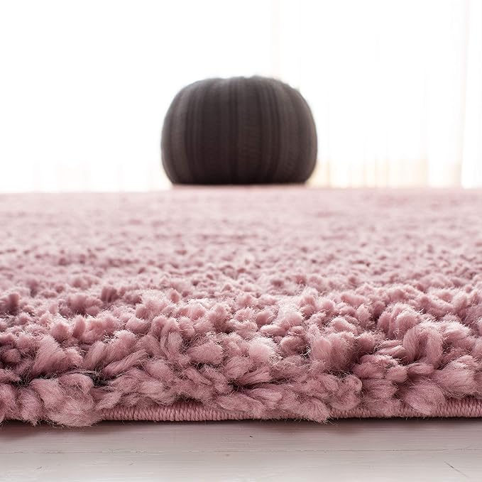 SAFAVIEH Fontana Shag 800 Collection Area Rug - 6'7" x 9', Pink, Shag & Flokati Design, Ideal for High Traffic Areas in Living Room, Bedroom & Dining Room (FNT800U-6)
