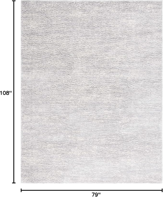 SAFAVIEH Berber Shag Collection Area Rug - 6'7" x 9', Grey & Ivory, Modern Design, Non-Shedding & Easy Care, 1.2-inch Thick, Ideal for The Living Room, Bedroom, Dining Room (BER563G-7)