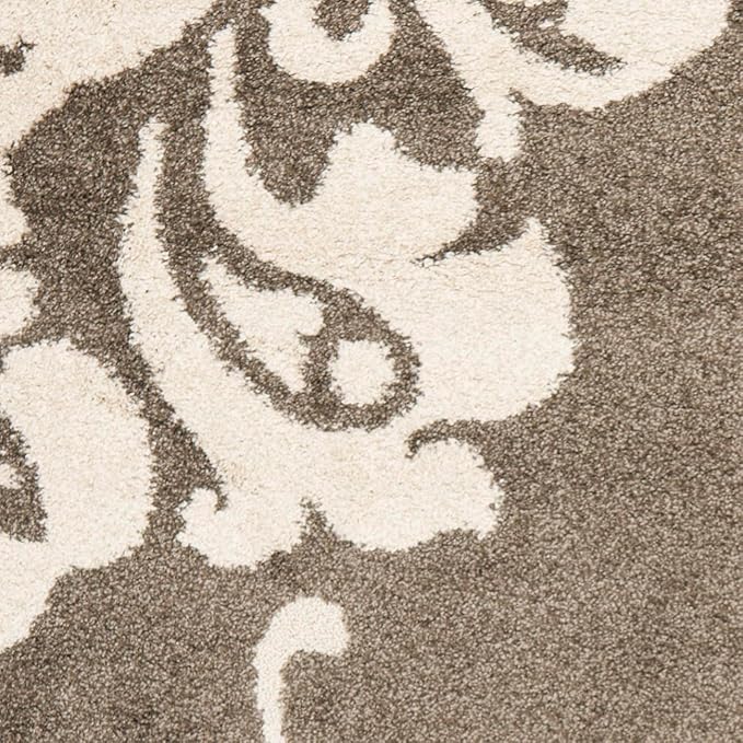 SAFAVIEH Area Rug 8x10 - Florida Shag Collection - Large - Smoke & Beige, Floral Design, Non-Shedding & Easy Cleaning, Plush Thick Pile, Ideal for Living Room, Bedroom, Dining Space (SG458-7913)