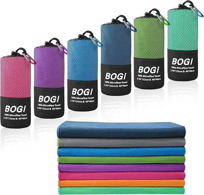 Microfiber Travel Sports Towel-Quick Dry Towel, Soft Lightweight Microfiber Camping Towel Absorbent Compact Travel Towel for Camping Gym Beach Bath Yoga Swimming Backpacking (M:40''x20''-Nblue)