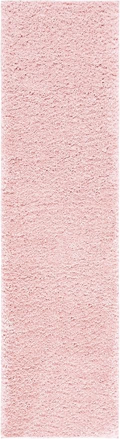 SAFAVIEH Lindsay Shag Collection Runner Rug - 8' Runner, Pink, Contemporary Design, Ideal for High Traffic Areas in Hallway, Bathroom & Kitchen (LNS560U-28)
