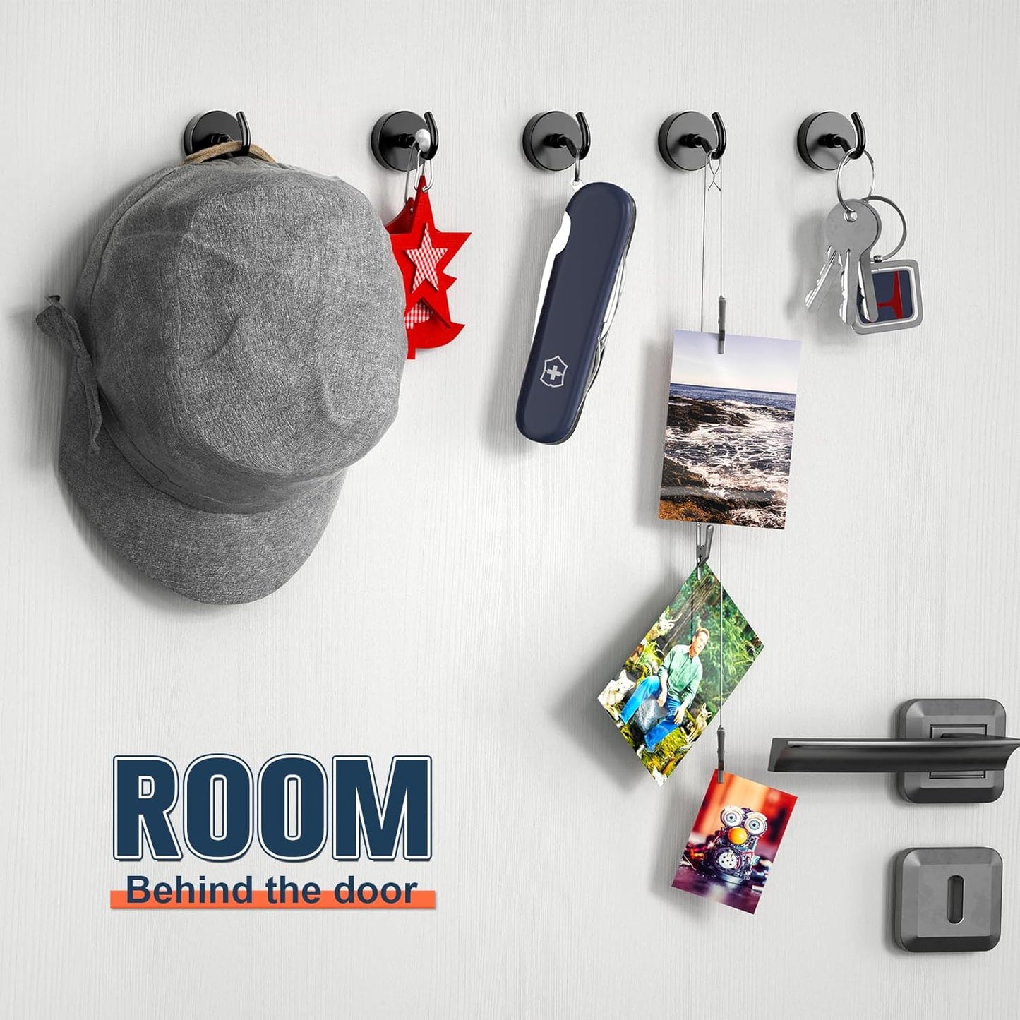 20 Pack Magnetic Hooks, 50lbs Strong Heavy Duty for Hanging — Magnets with Hooks for Cruise Cabin, Classroom, Office, Grill & Refrigerator