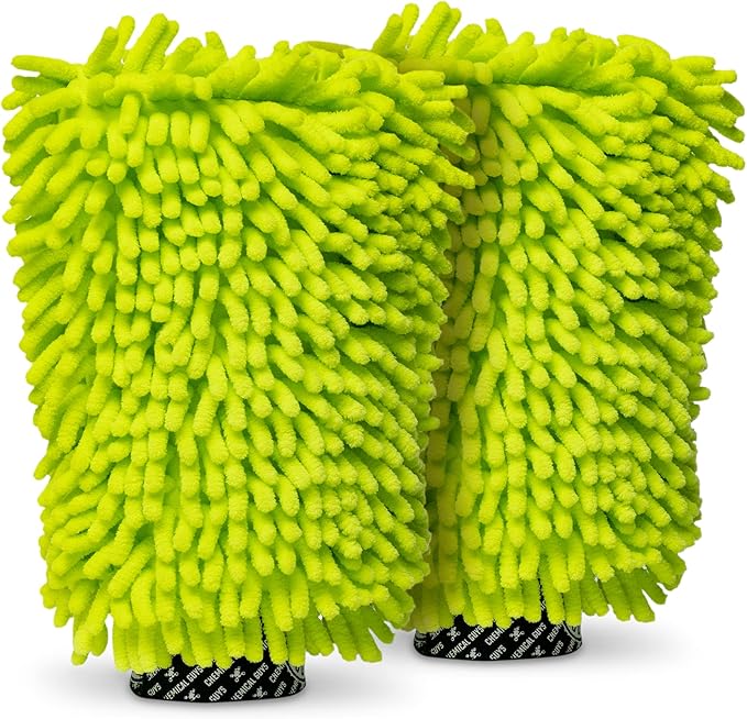 Chemical Guys Premium Microfiber Towels (16 Inch x 16 Inch) (Pack of 12) and Chenille Premium Scratch-Free Microfiber Wash Mitt (2 Pack)