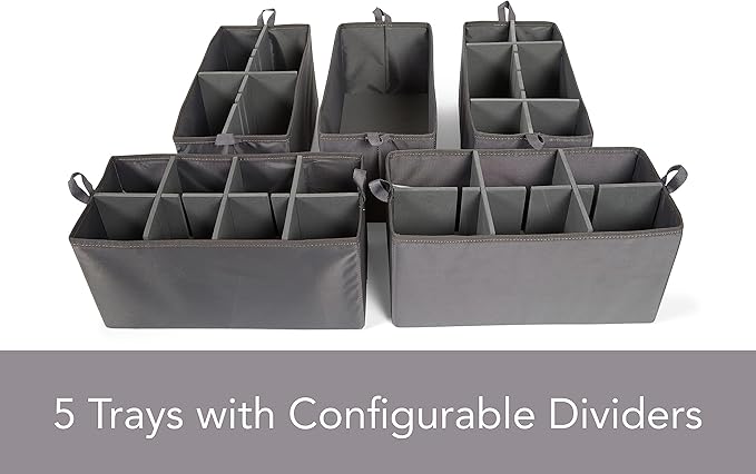 Covermates Keepsakes Hanging Shoe Organizer Set - Heavy Duty Material, Sturdy Interior Shelves, Includes Trays with Dividers - Closet Storage, Red Heather