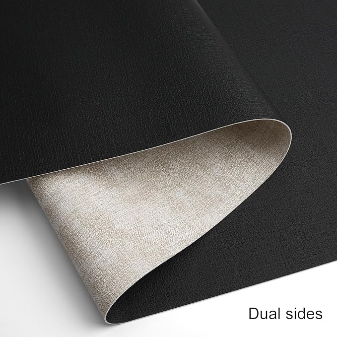 Table Runners 55 Inches Long, Dual-Sided Faux Leather Farmhouse Table Runner Waterproof Non-Slip for Living Room Party Home Decor Holiday Decorations(Cream-White Black, 15 x 55 Inch)