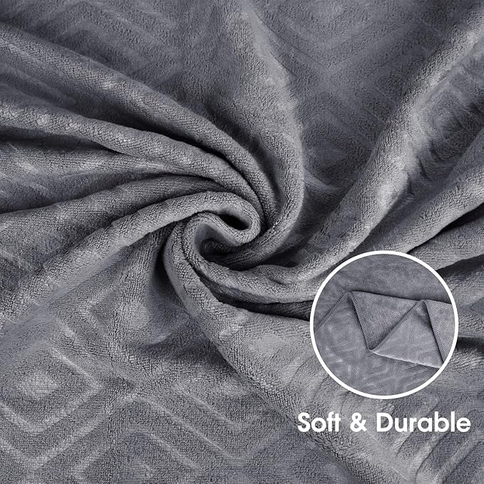 Large Microfiber Bath Towels Set of 2, 30" x 60", Oversized, Soft, Super Absorbent,Fast Drying, Perfect for Shower, Sauna,Gym, Sports,Travel, Fitness, Yoga - Grey Diamond Pattern