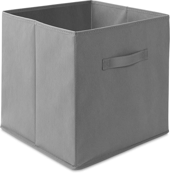 Casafield Set of 6 Collapsible Fabric Cube Storage Bins, Gray - 13" Foldable Cloth Baskets for Shelves, Cubby Organizers & More