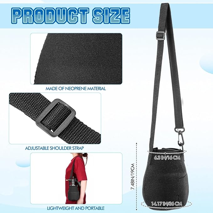 2 Pcs 1.5 Liter Misters Spray Pump Bottle with Full Neoprene Jacket and Built in Carrying Strap Garden Plant Mister Spray Bottle for Spring Personal Cooling Plants Watering (Black)