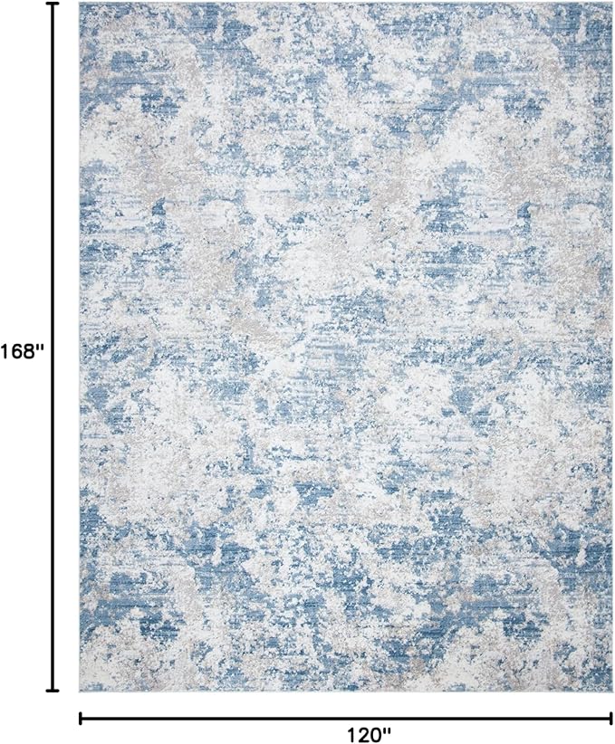 SAFAVIEH Amelia Collection Area Rug - 10' x 14', Grey & Blue, Modern Abstract Design, Non-Shedding & Easy Care, Ideal for High Traffic Areas in Living Room, Bedroom (ALA705F)