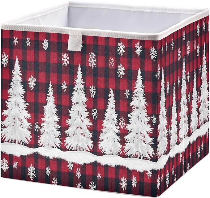 Bolaz Christmas Tree Snow Closet Organizers Storage Cubes Storage Bins Shelf Baskets Containers for Home Room Office,Rectangle