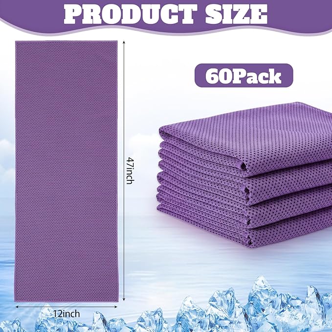 Cooling Towel Bulk - Neck & Face Cool Chilly Towels Microfiber Breathable Sport Sweat Rag for Gym, Yoga, Travel, Camping, Running, Outdoor