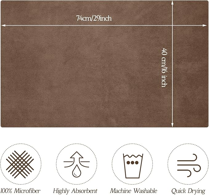 40 Pack Bleach Proof Towels Microfiber Absorbent Resistant Hair Hand Towels Bulk Quick Dry 16 x 29 Inches for Barber Gym Bath Spa Shaving (Brown)