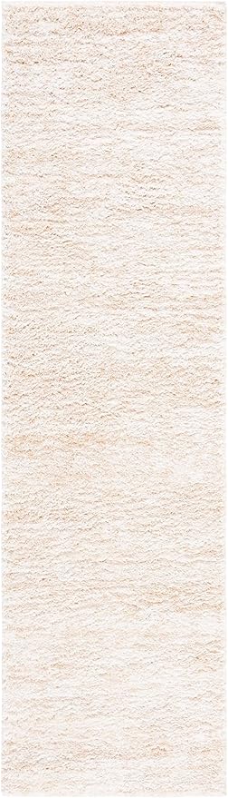 SAFAVIEH Berber Shag Collection Runner Rug - 2' x 6', Ivory & Beige, Modern Design, Non-Shedding & Easy Care, 1.2-inch Thick, Ideal for The Living Room, Bedroom, Dining Room (BER563A-26)