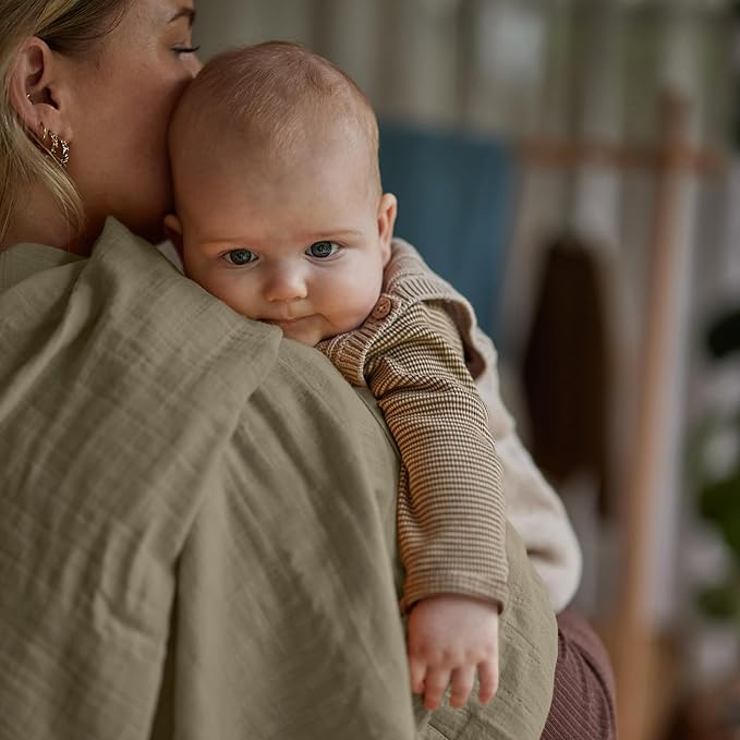 Baby Swaddle – Organic Cotton Muslin Baby Swaddles for Newborns Baby Boys 47” x 47” (Sage Green)