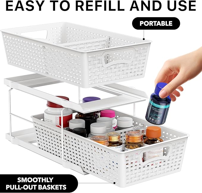 2-Tier Pull-Out Under-Sink Organizer - Maximize Bathroom Storage