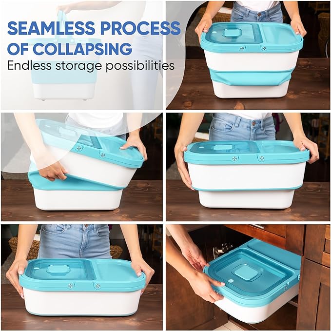 Chef's Path 20 to 50 Lbs Collapsible Food Storage Container-Airtight- Ideal rice keeper container
