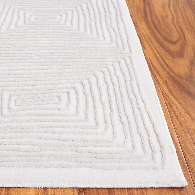 SAFAVIEH Prestige Collection Runner Rug - 2'3" x 8', Ivory & Beige, Geometric Design, Ideal for High Traffic Areas in Entryway, Kitchen & Bathroom (PTE120A-28)