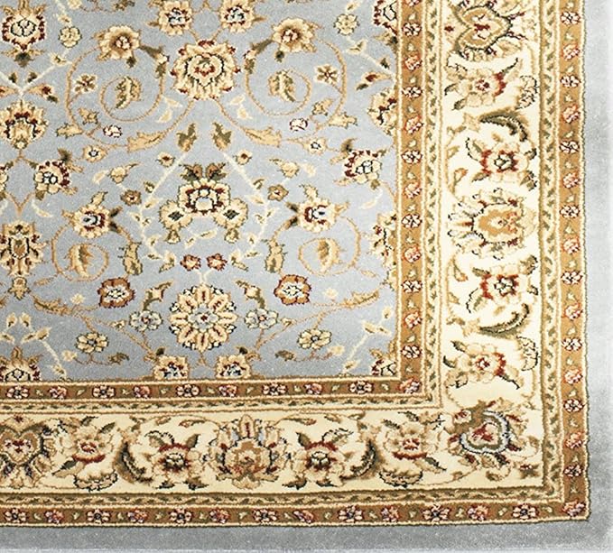 SAFAVIEH Lyndhurst Collection Area Rug - 9' x 12', Light Blue & Ivory, Traditional Oriental Design, Non-Shedding & Easy Care, Ideal for High Traffic Areas in Living Room, Bedroom (LNH312B)