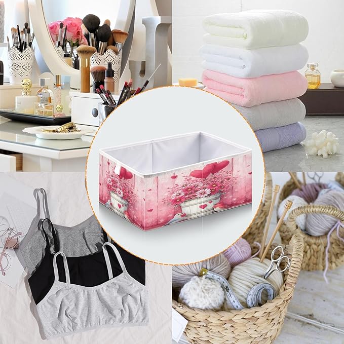 Bolaz Birds Flowers Balloons Closet Organizers Storage Cubes Storage Bins Shelf Baskets Containers for Home Room Office,Square