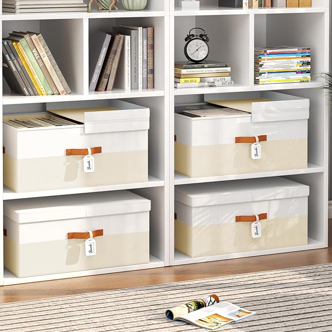 Extra Large Storage Bins - 1 Pack Closet Storage Boxes with Double-Open Lid & Divider Board, Stackable Colthes Storage Organizer, Fabric Basket with Label Tag for Home, Laundry
