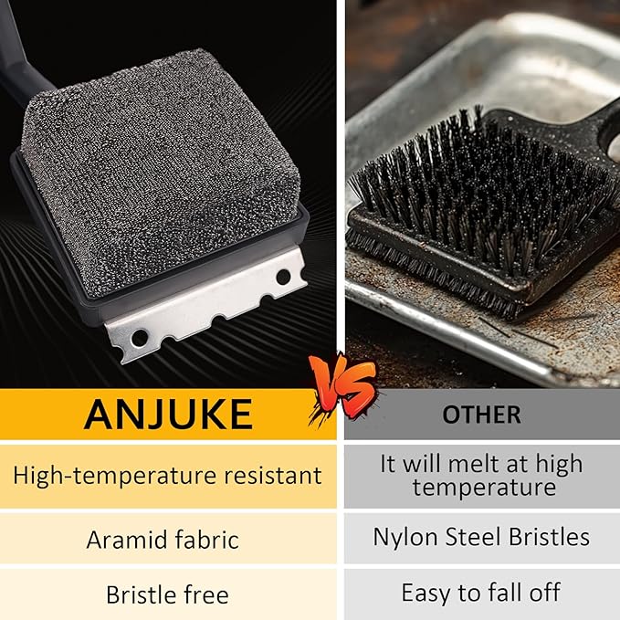 Bristle-Free Replacement Grill Brush Head — Heat-Resistant Snap-On Steam Brush Head, Dishwasher-Safe Replacement for Gas, Charcoal, Ceramic & Infrared Grills