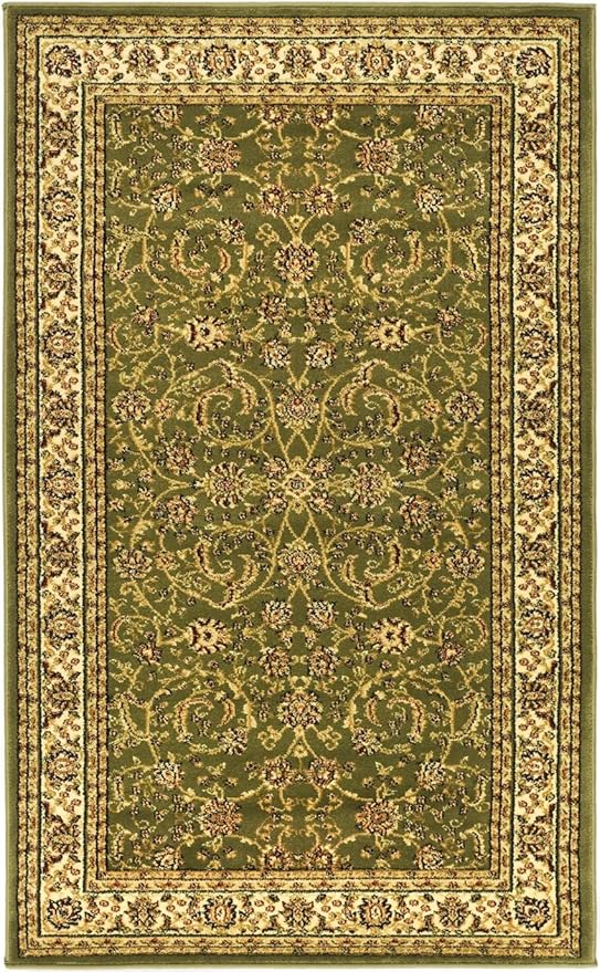 SAFAVIEH Lyndhurst Collection Accent Rug - 3'3" x 5'3", Sage & Ivory, Traditional Oriental Design, Non-Shedding & Easy Care, Ideal for High Traffic Areas in Entryway, Living Room, Bedroom (LNH219B)