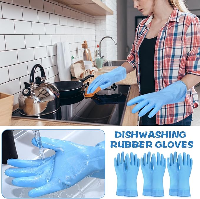 Rubber Reusable Gloves Long Household Dishwashing Gloves Kitchen Cleaning for Dishes Clean Gardening