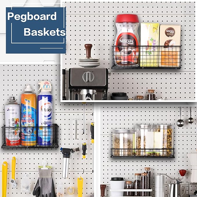 Magnetic Basket Fridge Large Magnetic Pen Holder Whiteboard Metal Wire Basket Storage Item Organizer (White-Low)