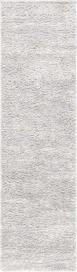 SAFAVIEH Berber Shag Collection Runner Rug - 2' x 12', Grey & Ivory, Modern Design, Non-Shedding & Easy Care, 1.2-inch Thick, Ideal for The Living Room, Bedroom, Dining Room (BER563G-212)