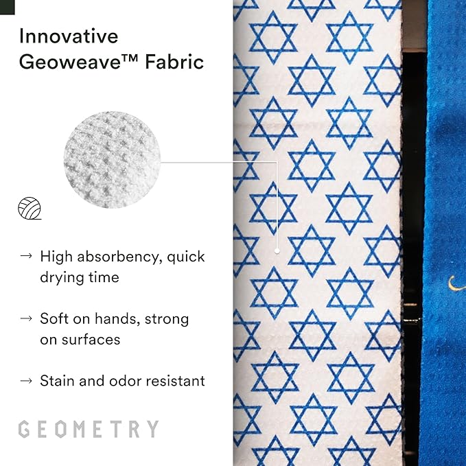 Christmas Kitchen Towels - Quick Dry Microfiber Cloth Dish Towels for Kitchen Drying - Premium Quick Dry Towel (Davids Star, 1 Pack)