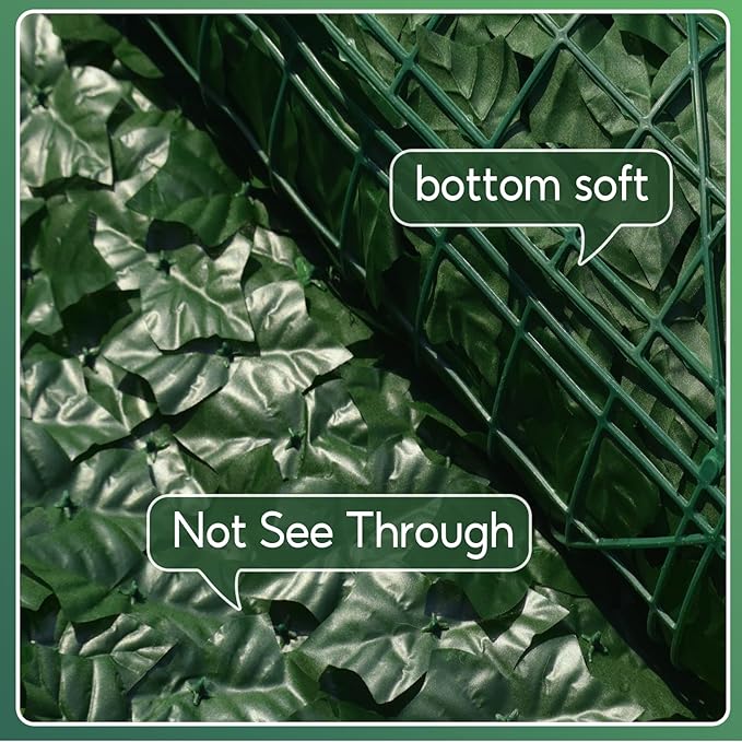 Artificial Ivy Privacy Fence Screen, 120x60 inch Artificial Hedge Grass Wall，Faux Ivy Fence Privacy Screen, Decoration for Patio, Balcony, Garden, Backyard Indoor Outdoor Decor