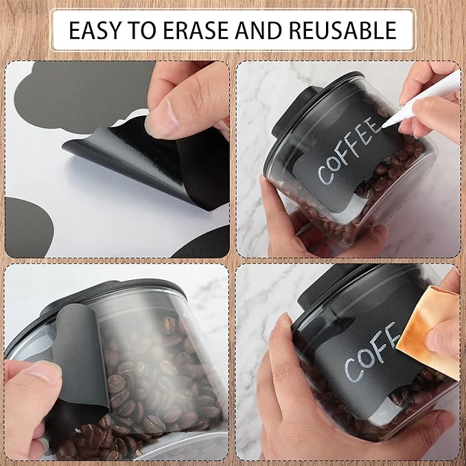 29 Pieces Basket Labels Clip on for Storage Bins Includes 22 Kitchen Bin Label Holder Removable PVC Clip Label Holders for Baskets and 2 Chalk Markers for Storage Basket (Black)
