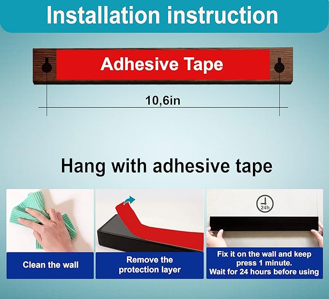 12 Inch Magnetic Knife Holder for Wall No Drilling Use as Magnetic Knife Strip - Magnetic Knife Bar - Wall Kitchen Knife Magnetic Holder