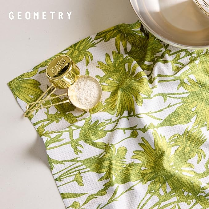 Tea Towels – Spring & Summer Collection – Quick-Dry, Ultra-Absorbent, Reusable Microfiber Kitchen Towels for Drying & Cleaning - Golden Botanica - 1 Pack