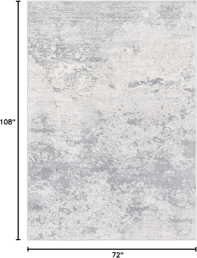 SAFAVIEH Brentwood Collection 6' x 9' Grey/Ivory BNT822H Modern Abstract Non-Shedding Living Room Bedroom Dining Home Office Area Rug