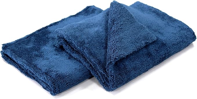 Maxshine 12 Pack Microfiber Towel - 500GSM Ultimate Zero Crazy Edgeless, Dark Blue, 16”x24” (40x60cm) - Rinse-Free, Scratch-Free Professional Drying Towels for Cars - Perfect for Car Detailing