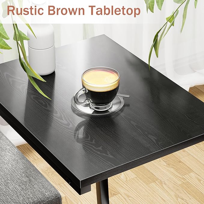 C Shaped End Table Set of 2,Side Table for Couch,Curved Support Legs, Slide Under Couch Table for Sofa, TV Tray Table for Living Room Bedroom(Black)